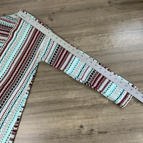 VTG Myan Womens Cardigan Sweater Size Medium Long Sleeve Open Front Striped - Picture 5 of 8